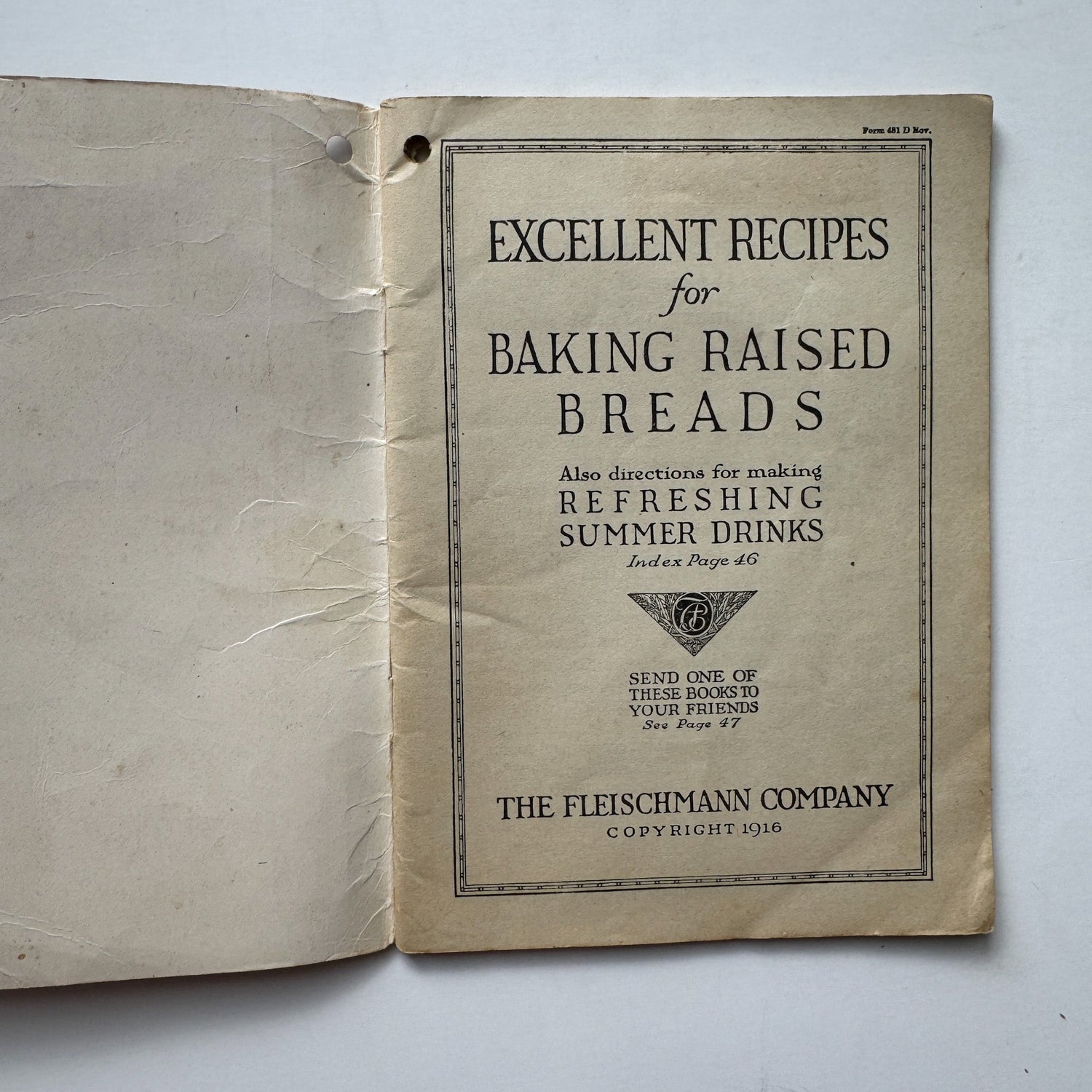 Fleischmann's Recipes for Baking Raised Breads, 1916 Cook Book - Pretty Old Books