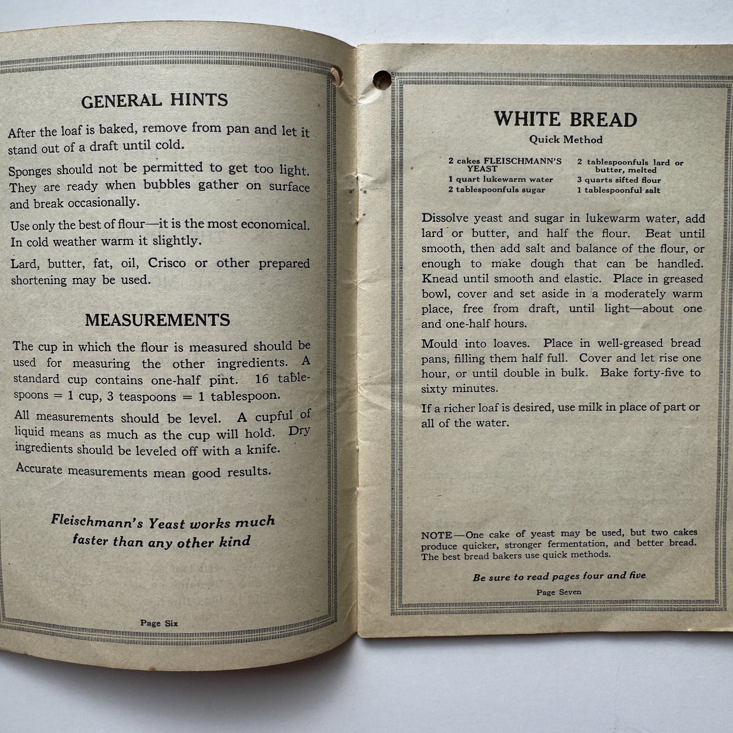 Fleischmann's Recipes for Baking Raised Breads, 1916 Cook Book - Pretty Old Books