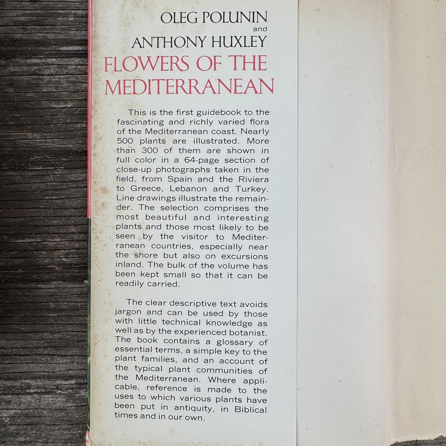 Flowers of the Mediterranean, First American Edition, 1966 - Pretty Old Books