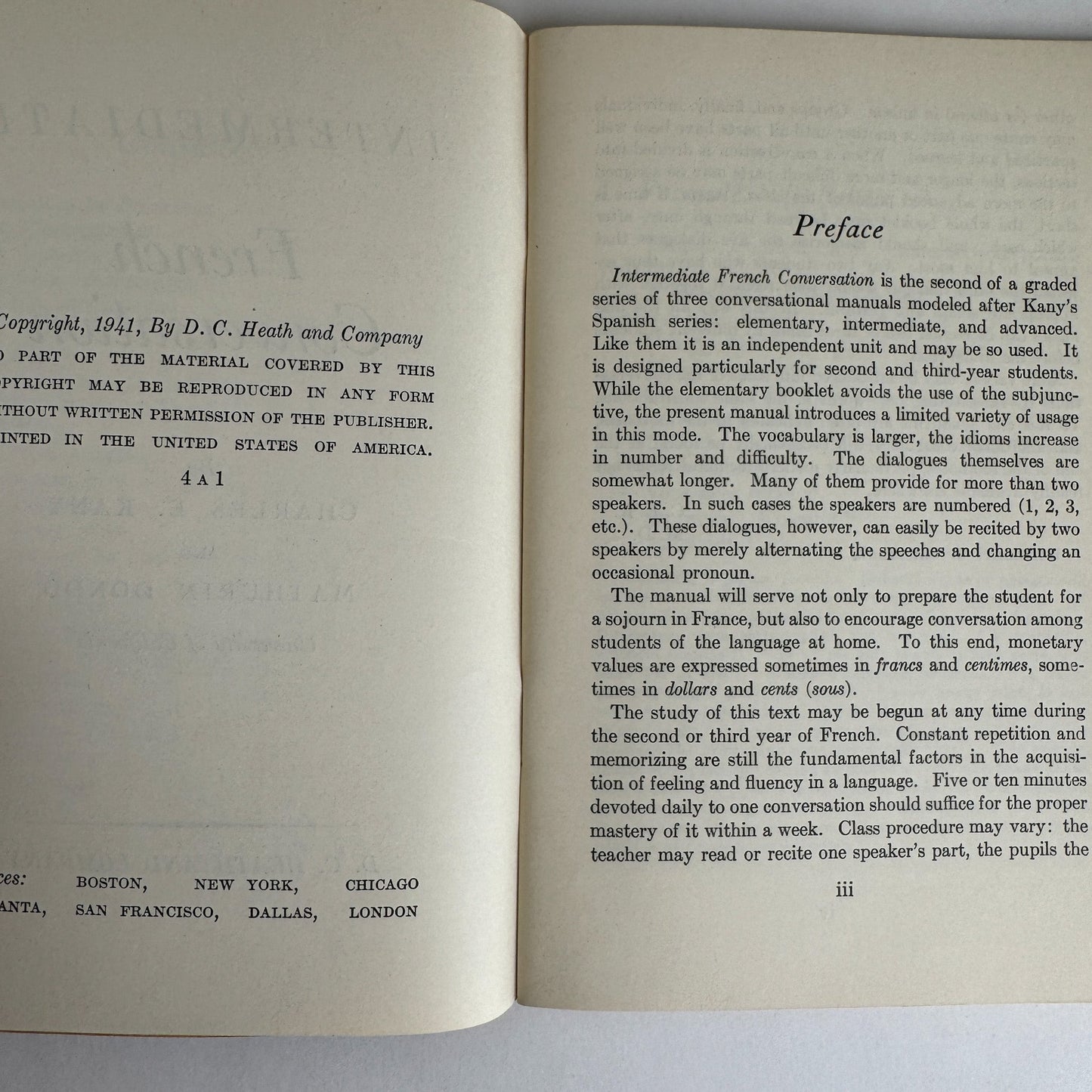 French Conversation: Set of 3 Vintage Paperbacks - Pretty Old Books