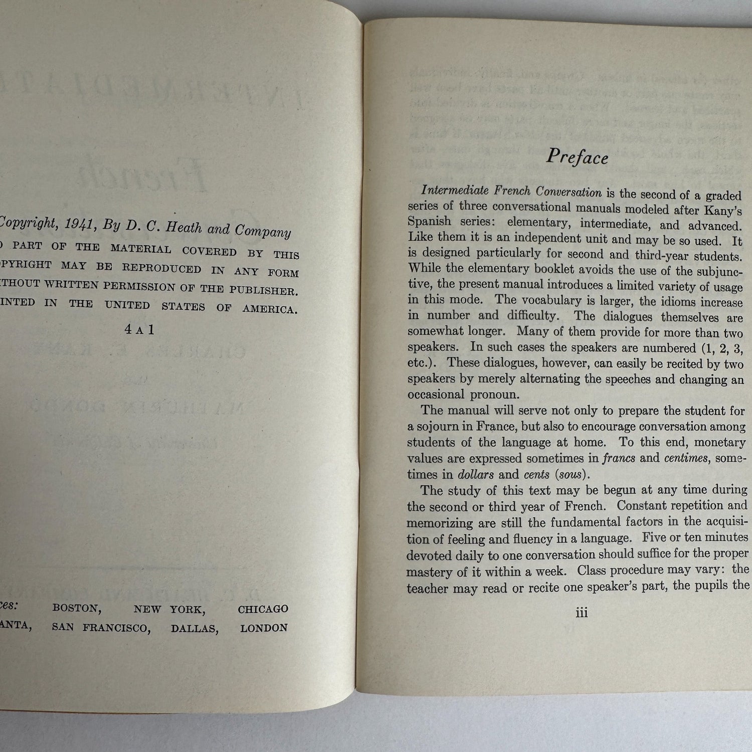 French Conversation: Set of 3 Vintage Paperbacks - Pretty Old Books