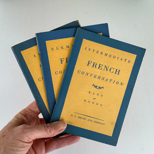 French Conversation: Set of 3 Vintage Paperbacks - Pretty Old Books