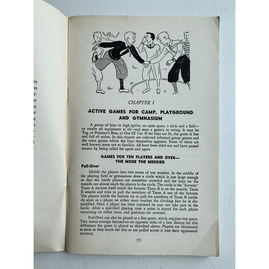 Games for Boys and Men, 1942, National Recreation Association, Paperback - Pretty Old Books