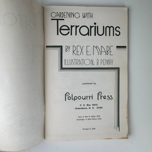 Gardening With Terrariums, Vintage Paperback Illustrated Guide 1973 - Pretty Old Books