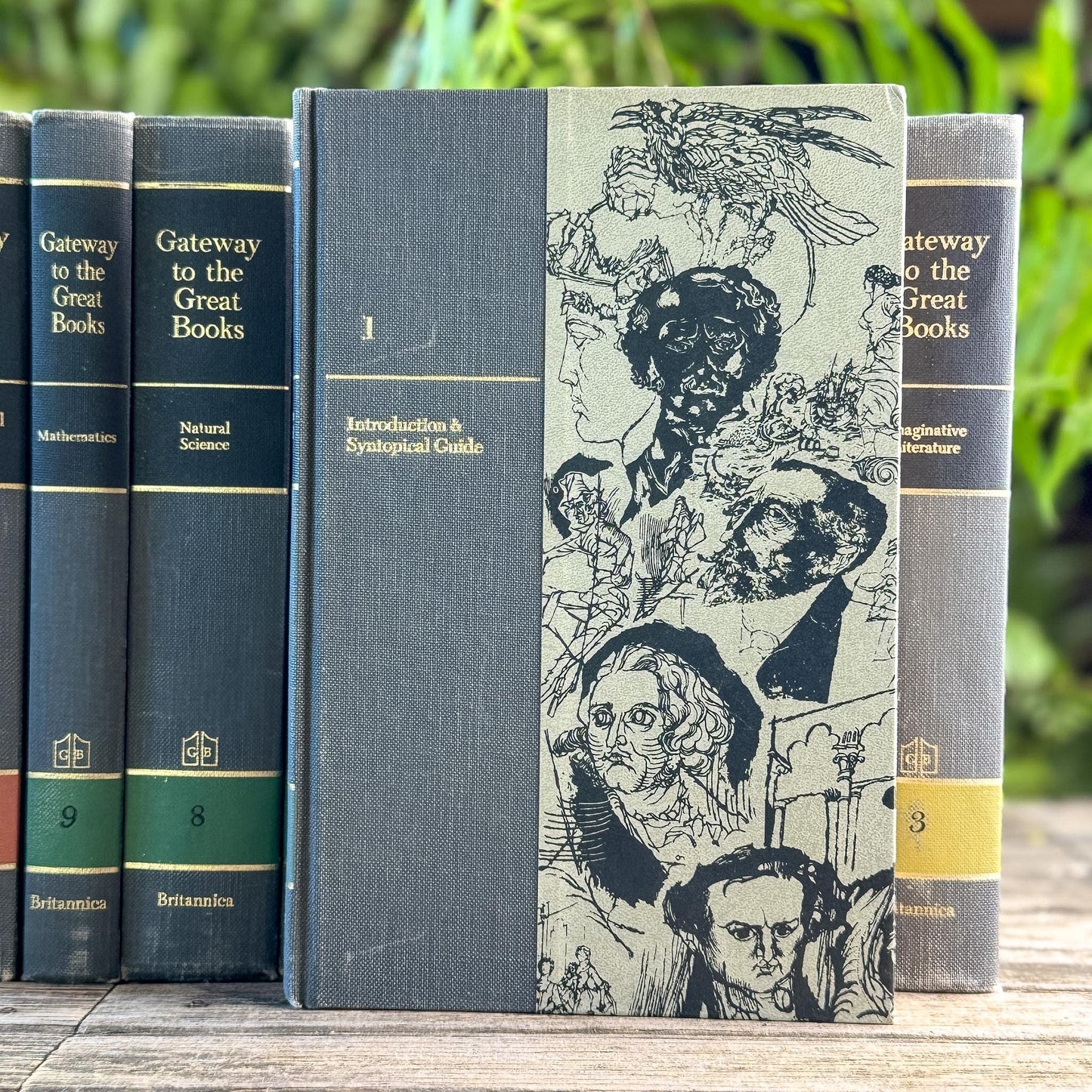 Gateway to the Great Books Vintage Gray and Black Masculine Mid-Century Shelf Styling Prop 1963 - Pretty Old Books