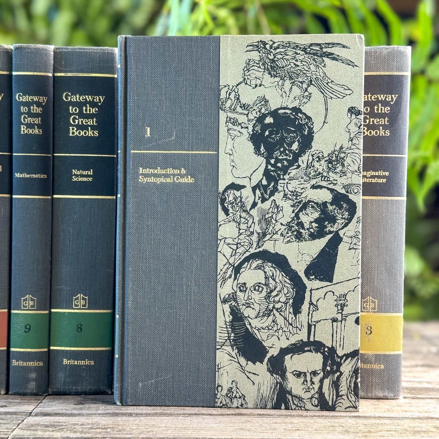 Gateway to the Great Books Vintage Gray and Black Masculine Mid-Century Shelf Styling Prop 1963 - Pretty Old Books
