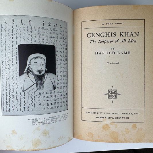 Genghis Khan: The Emperor of All Men, Harold Lamb, - Pretty Old Books