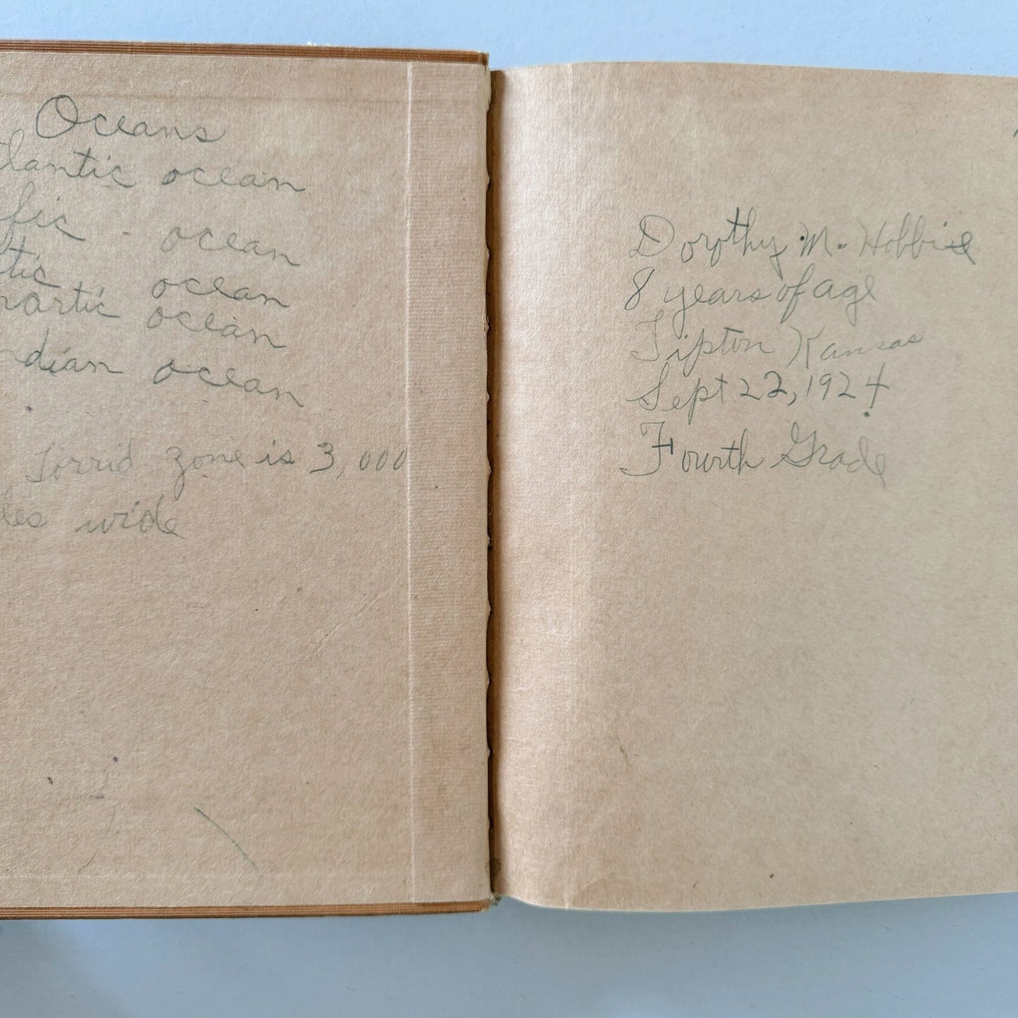Geography First Book, Antique State of Kansas 1923 School Book - Pretty Old Books
