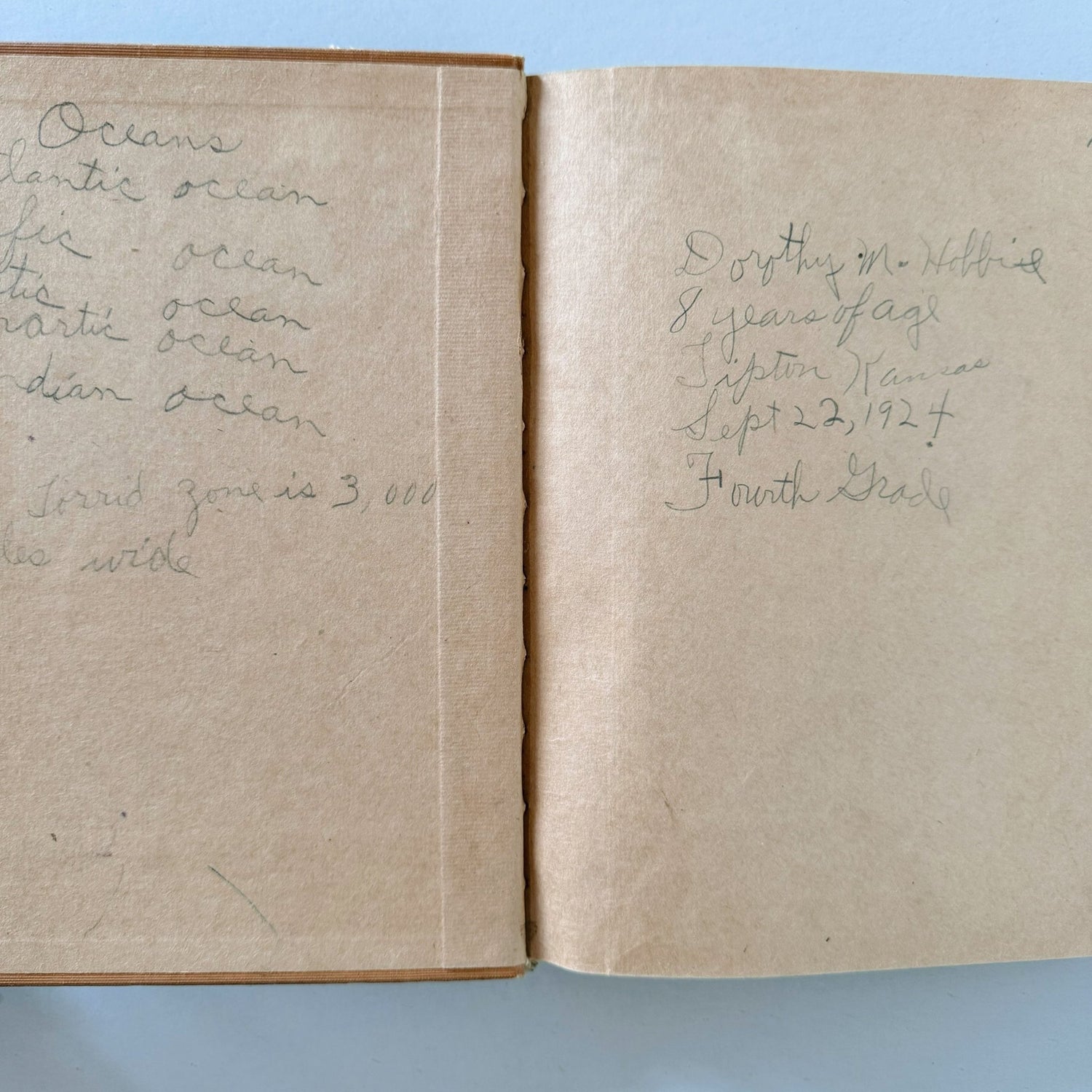 Geography First Book, Antique State of Kansas 1923 School Book - Pretty Old Books