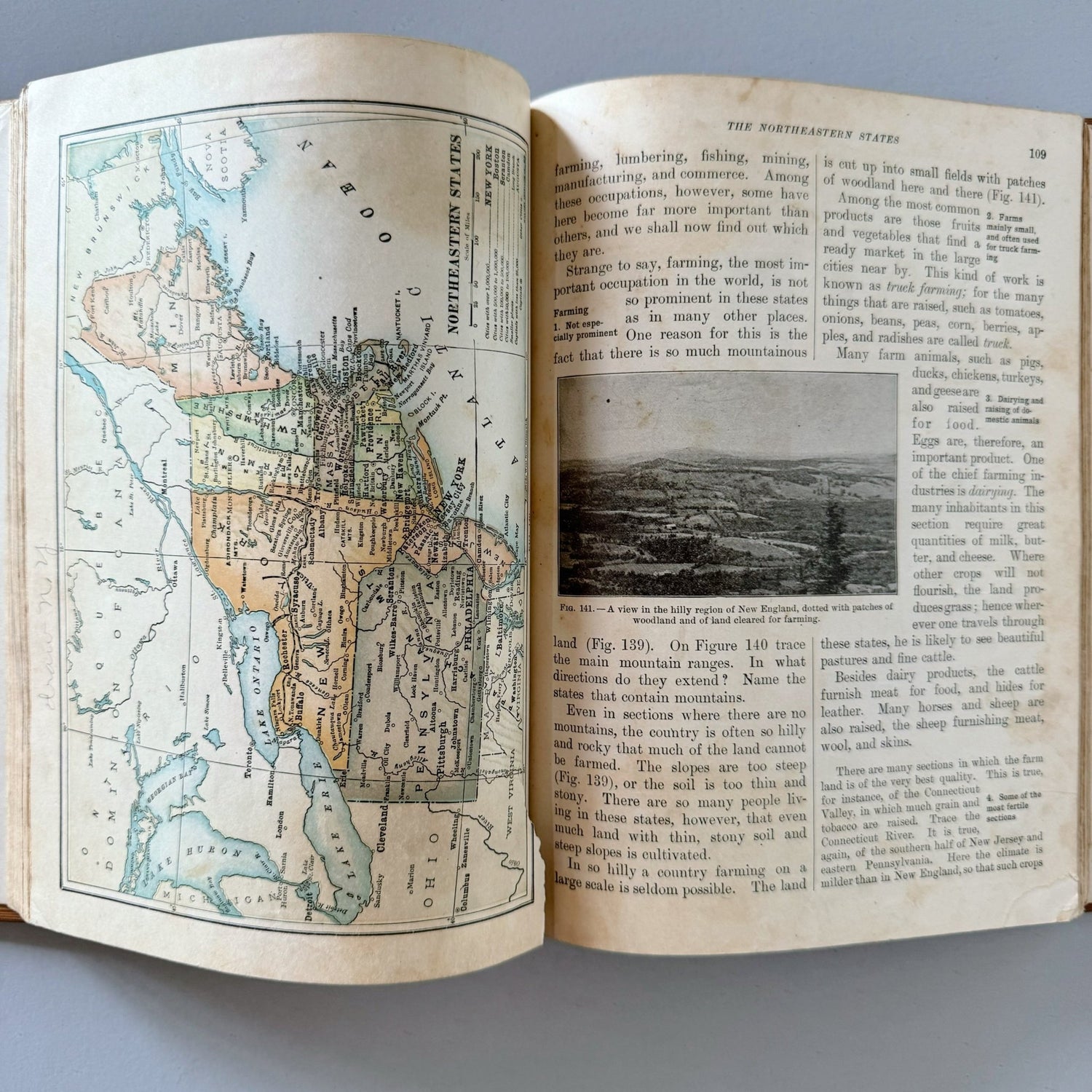 Geography First Book, Antique State of Kansas 1923 School Book - Pretty Old Books