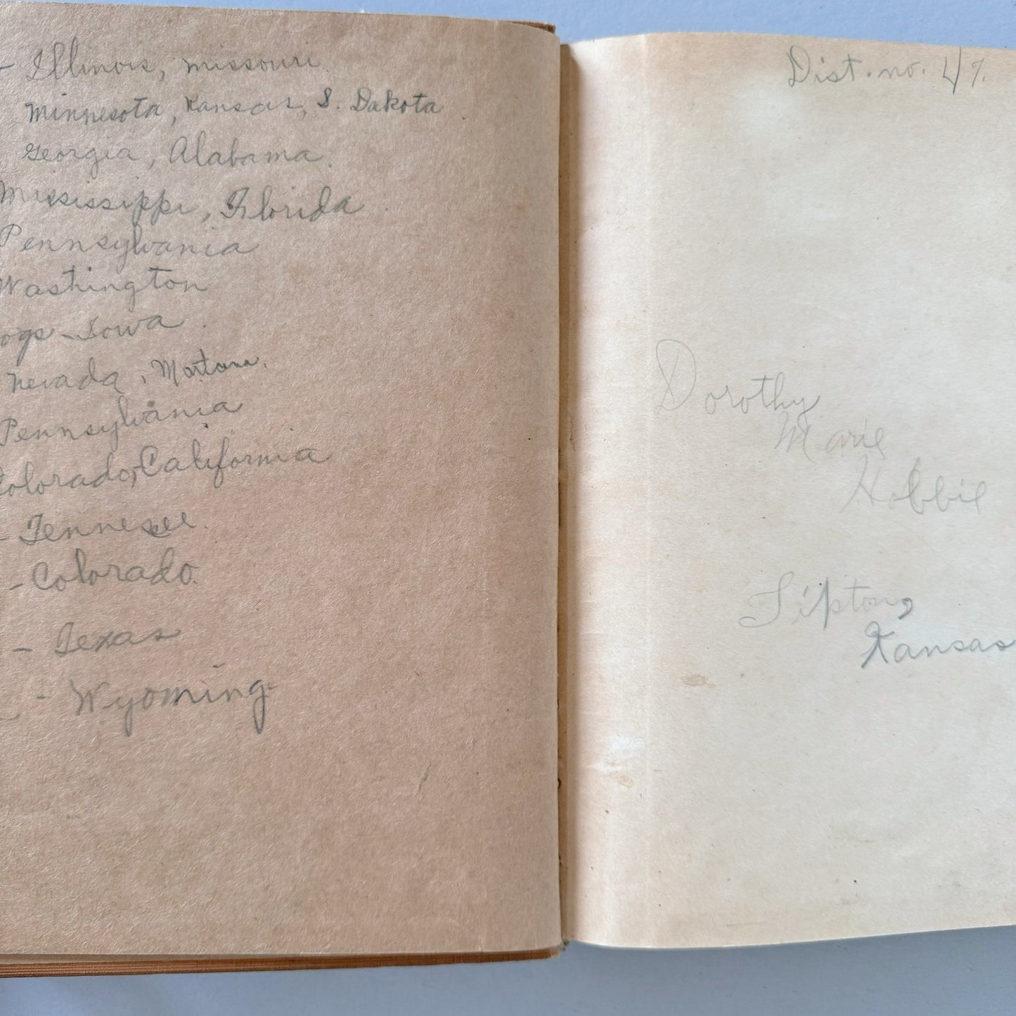 Geography First Book, Antique State of Kansas 1923 School Book - Pretty Old Books
