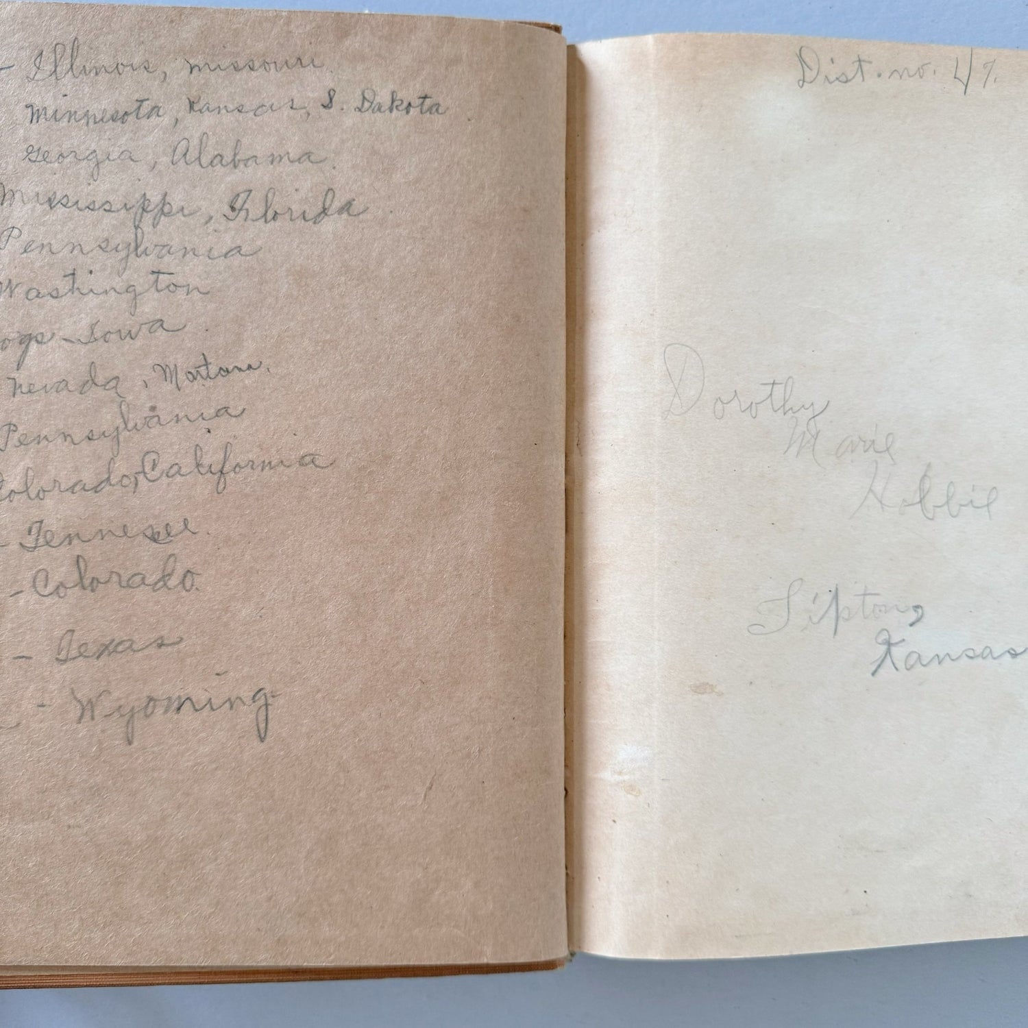 Geography First Book, Antique State of Kansas 1923 School Book - Pretty Old Books