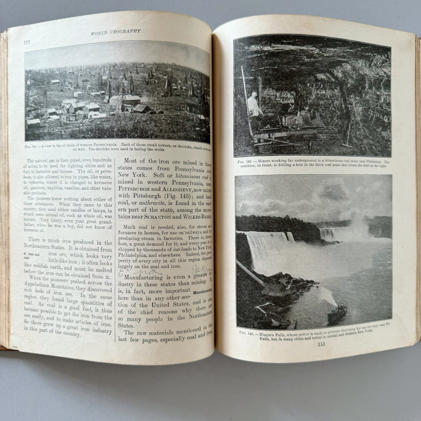 Geography First Book, Antique State of Kansas 1923 School Book - Pretty Old Books