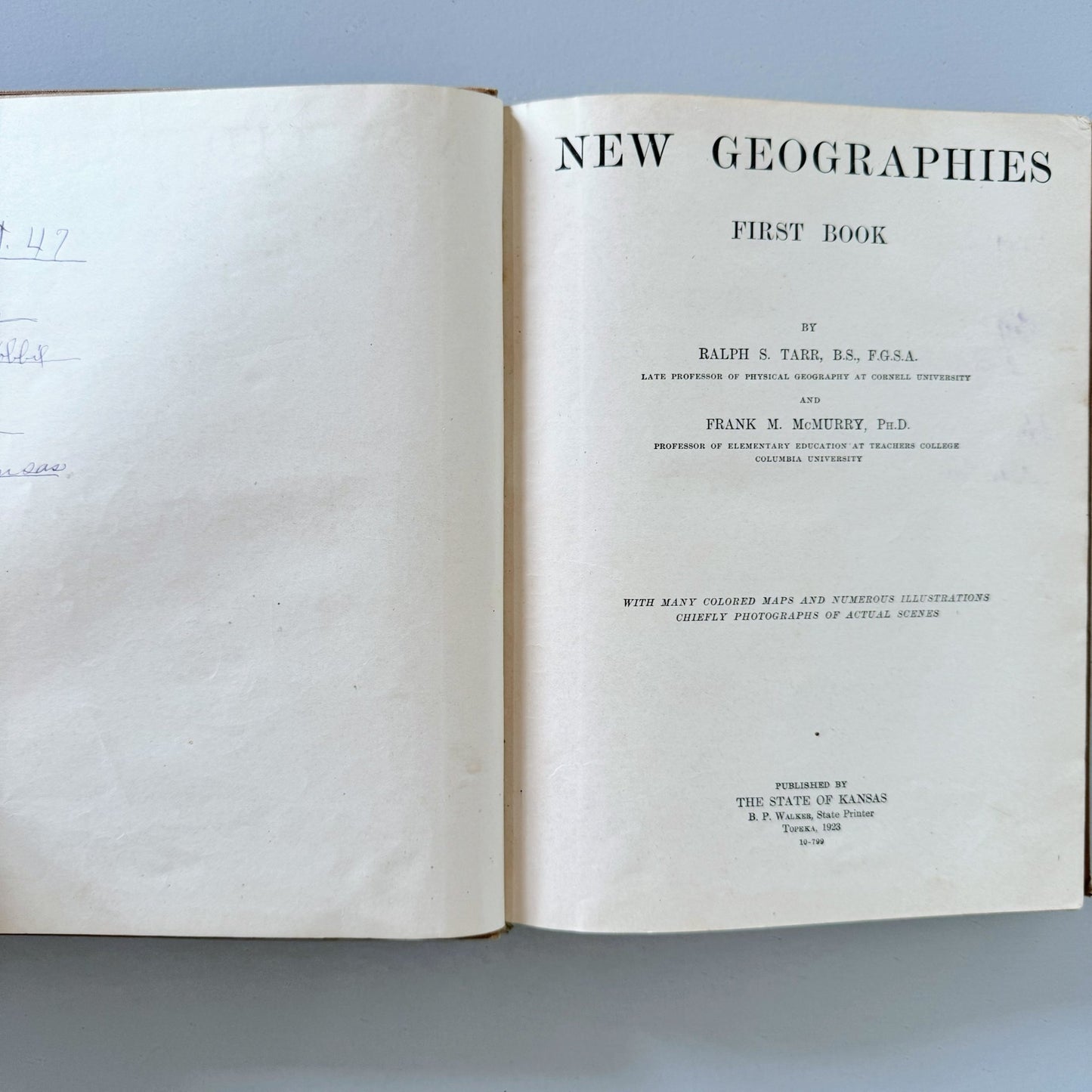 Geography First Book, Antique State of Kansas 1923 School Book - Pretty Old Books
