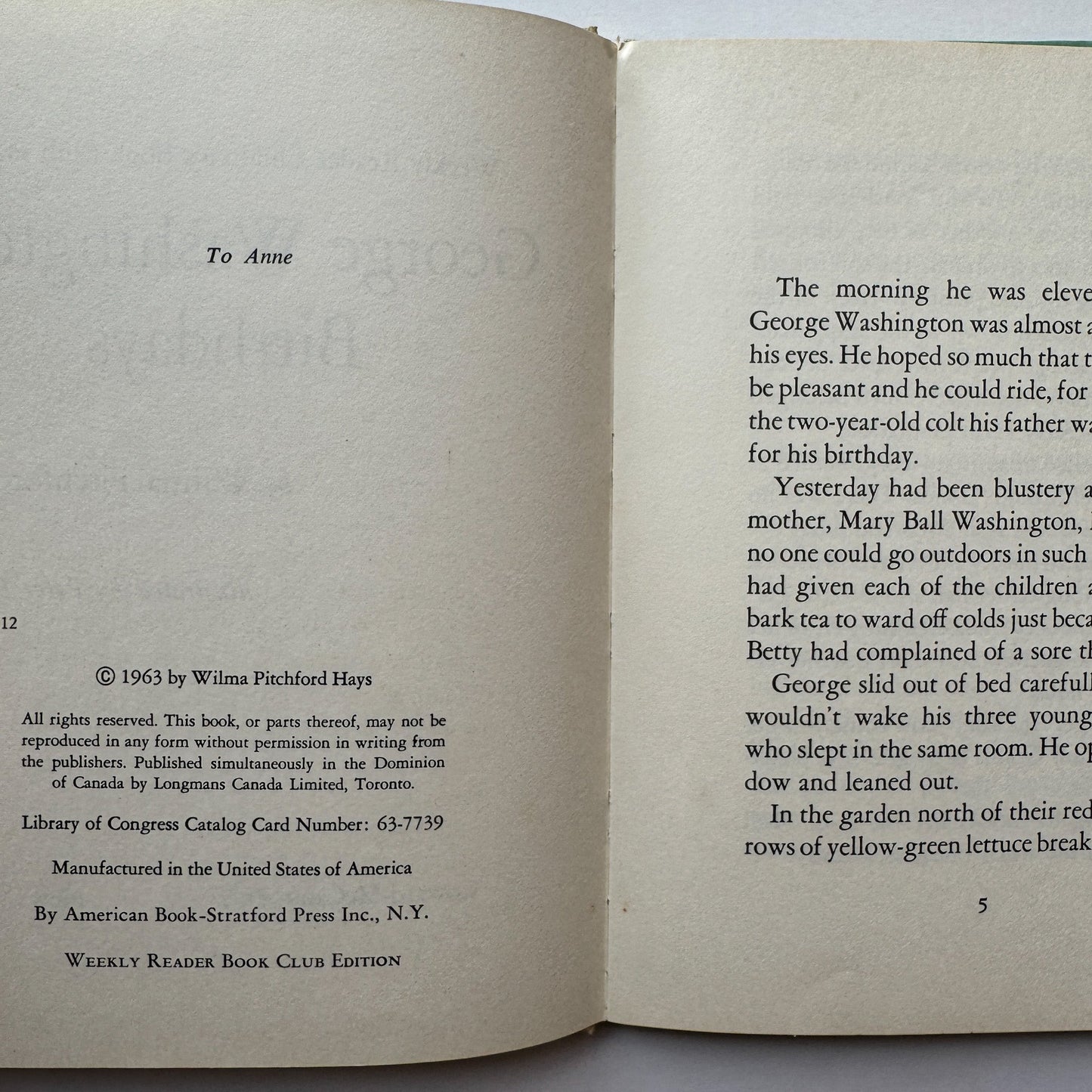 George Washington's Birthdays, 1963 Weekly Reader Kids' Biography - Pretty Old Books