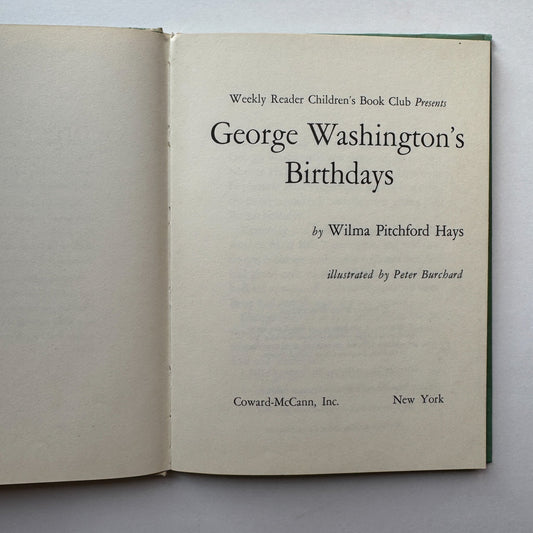 George Washington's Birthdays, 1963 Weekly Reader Kids' Biography - Pretty Old Books