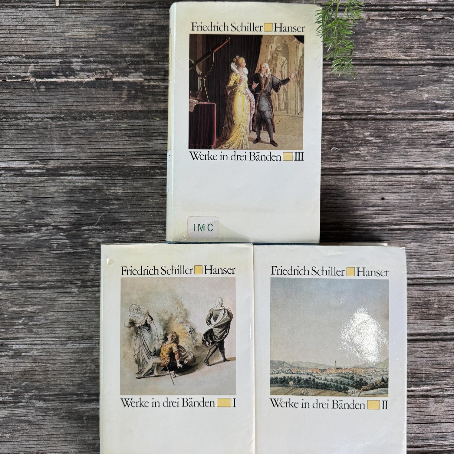 German Vintage Schiller's Works, 3 - Volume Set, 1981 - Pretty Old Books