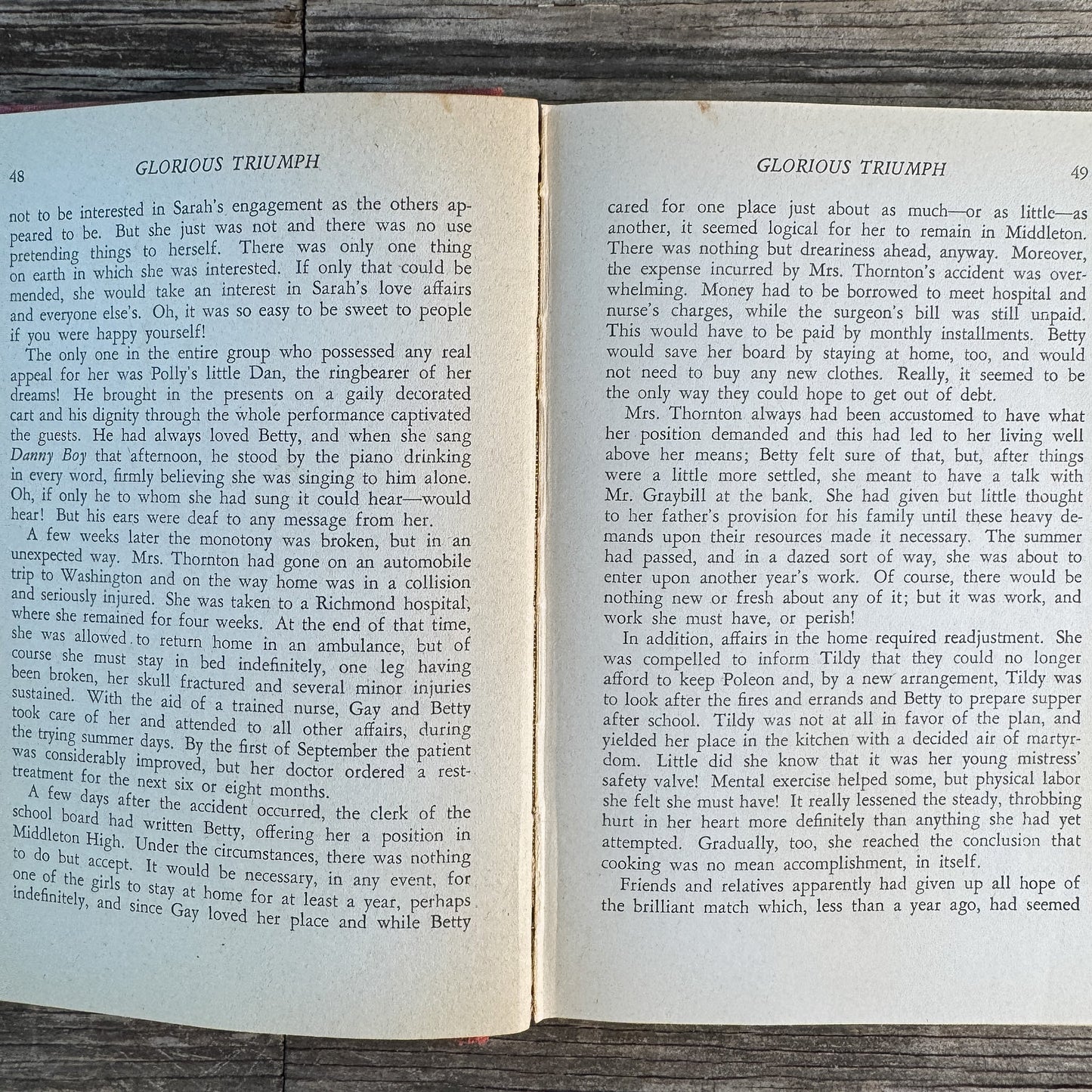 Glorious Triumph, Louise Harrison McCraw, 1938 Christian Fiction - Pretty Old Books