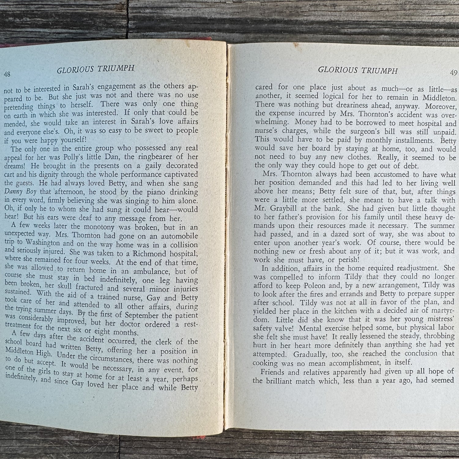 Glorious Triumph, Louise Harrison McCraw, 1938 Christian Fiction - Pretty Old Books