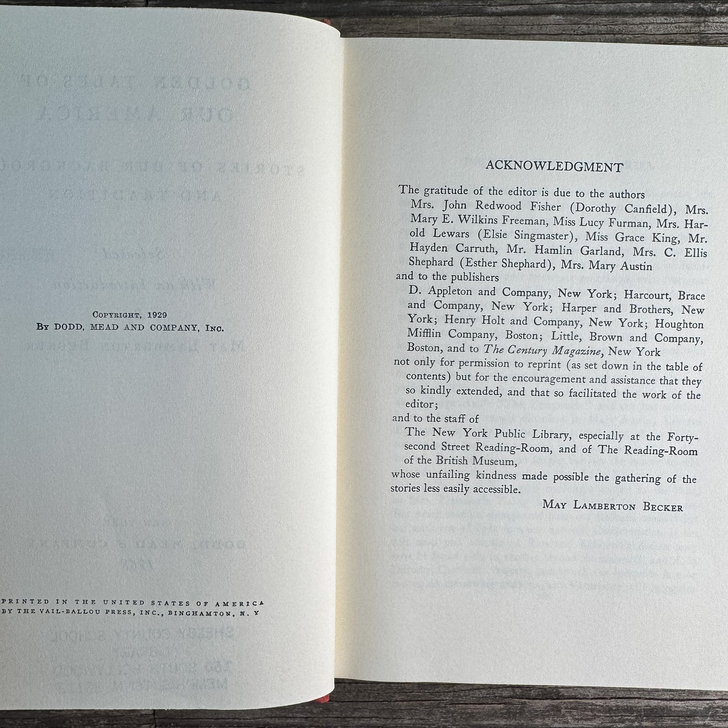 Golden Tales of Our America, May Lamberton Becker, 1929 - Pretty Old Books