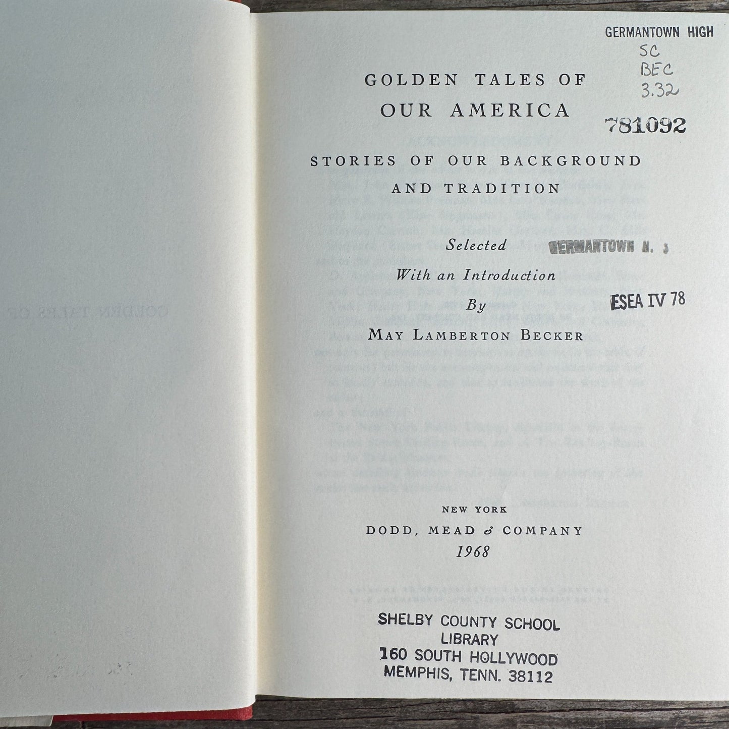 Golden Tales of Our America, May Lamberton Becker, 1929 - Pretty Old Books