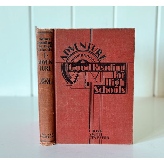 Good Reading for High Schools. Book I: Adventure, 1930, Art Deco - Pretty Old Books