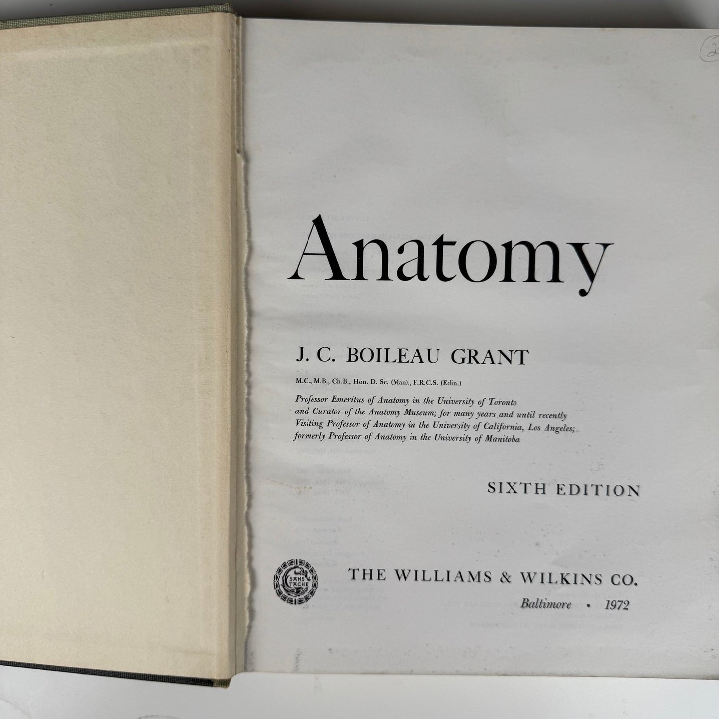 Grant's Atlas of Anatomy, 6th Edition, 1975 Illustrated Hardcover - Pretty Old Books