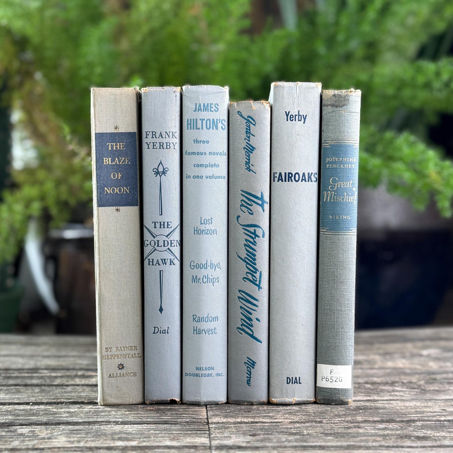 Gray and Blue Decorative Books for Shelf Styling - Pretty Old Books