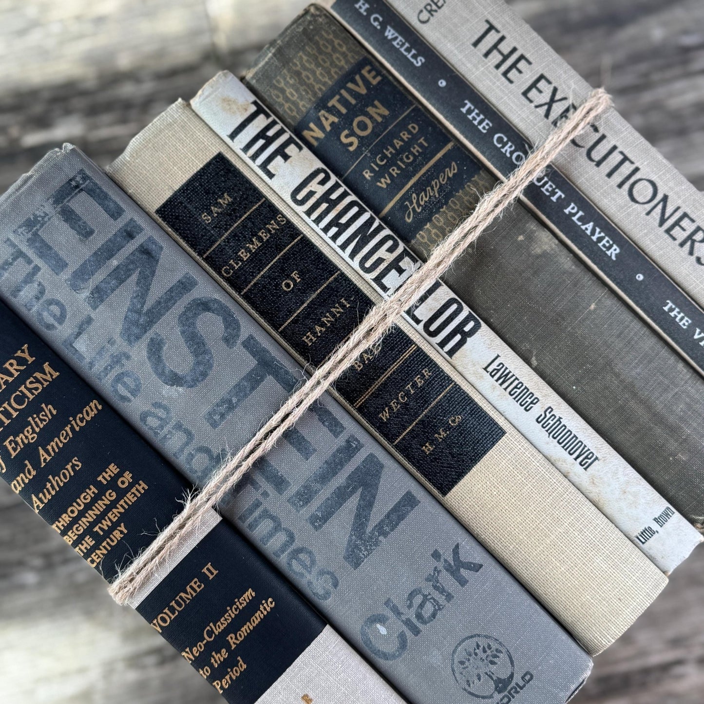 Gray, Taupe, and Black Mid Century Decorative Book Bundle - Pretty Old Books
