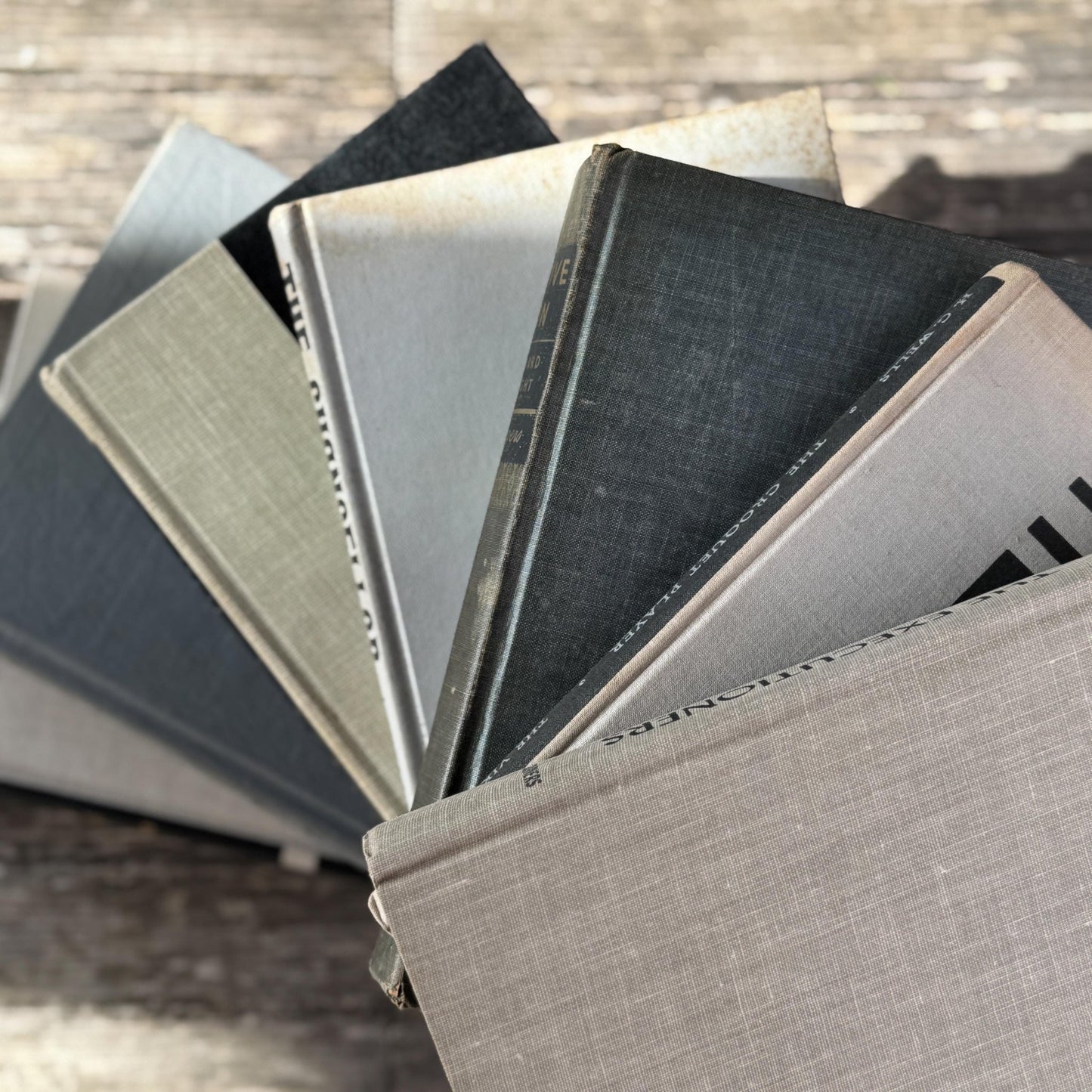Gray, Taupe, and Black Mid Century Decorative Book Bundle - Pretty Old Books
