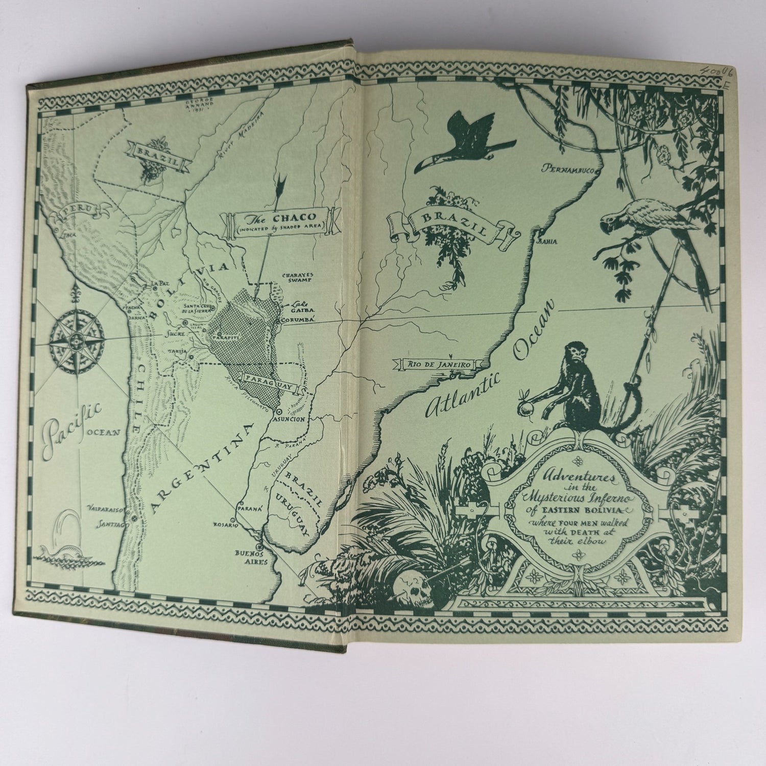 Green Hell, Julian Duguid, 1931, 3rd Printing, Bolivian Jungle - Pretty Old Books