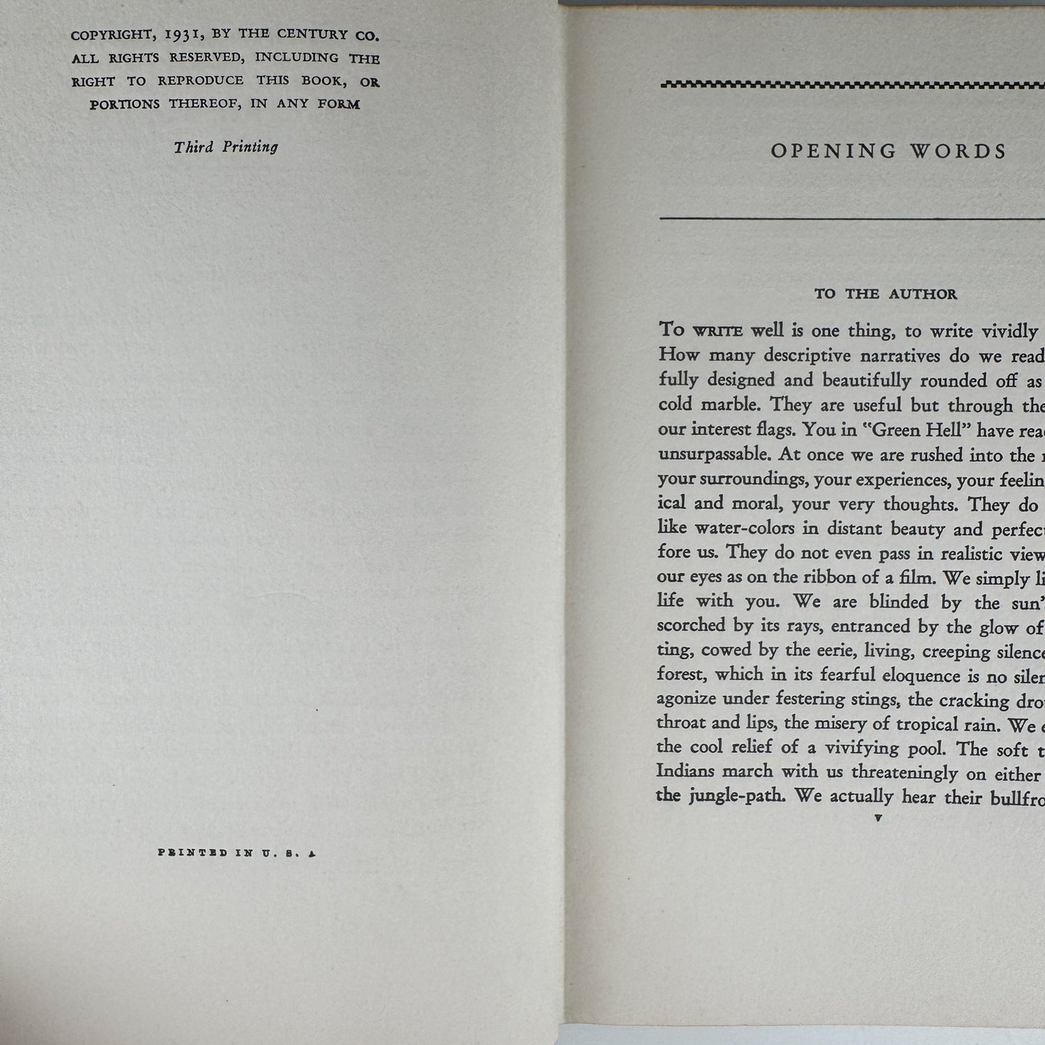 Green Hell, Julian Duguid, 1931, 3rd Printing, Bolivian Jungle - Pretty Old Books