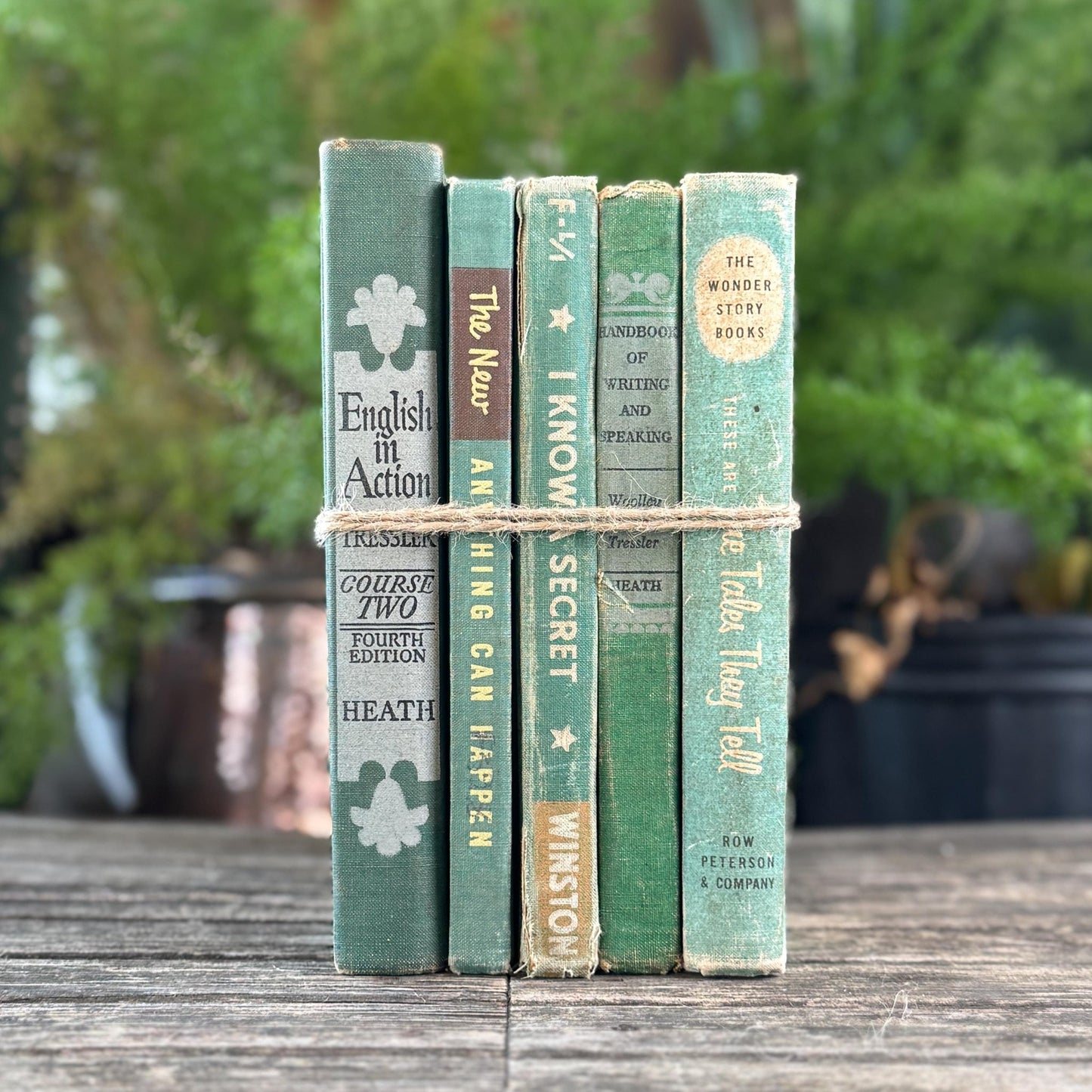 Green Mid - Century English Textbook Bundle - Pretty Old Books