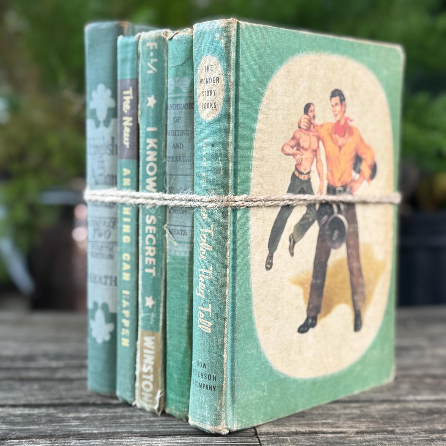 Green Mid - Century English Textbook Bundle - Pretty Old Books