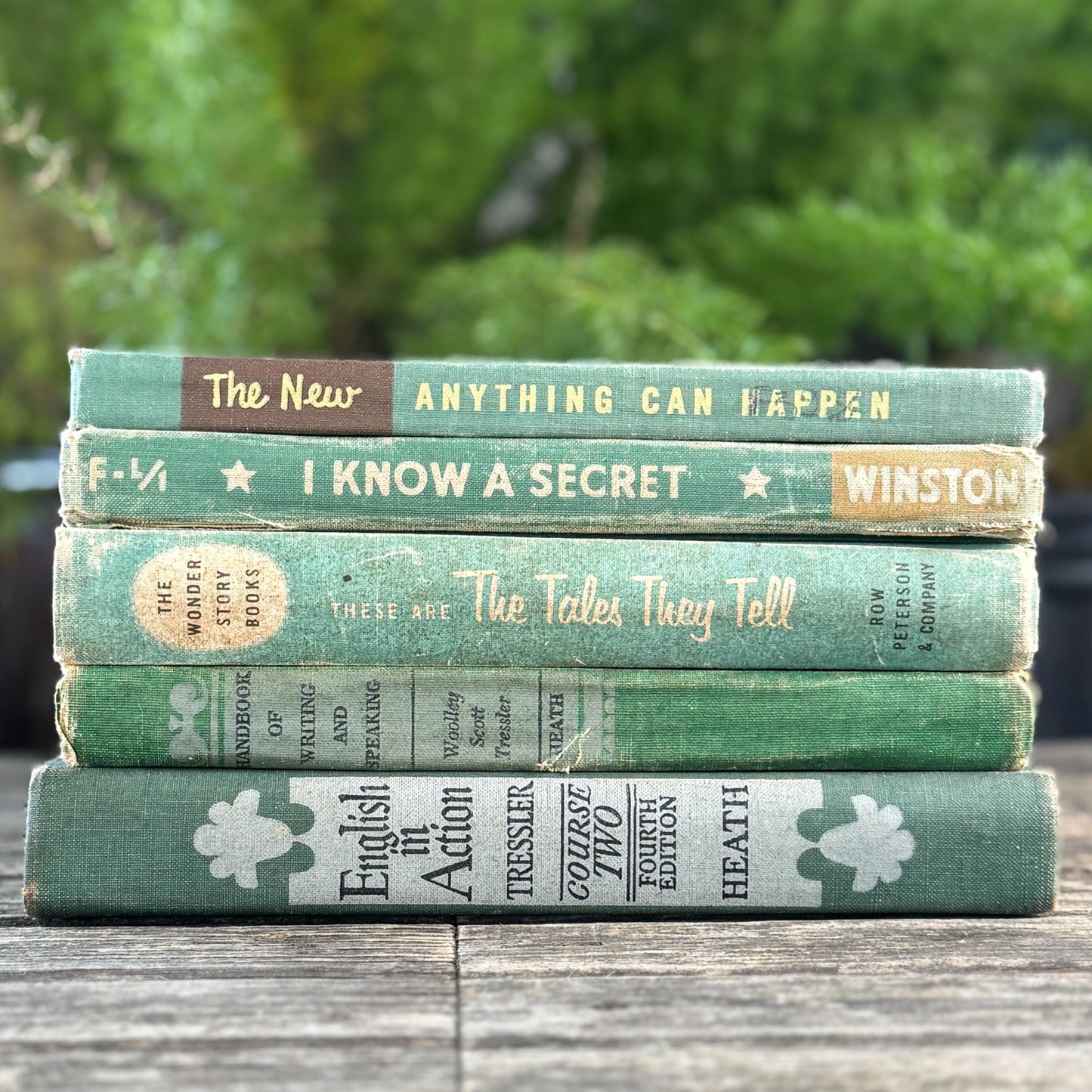 Green Mid - Century English Textbook Bundle - Pretty Old Books