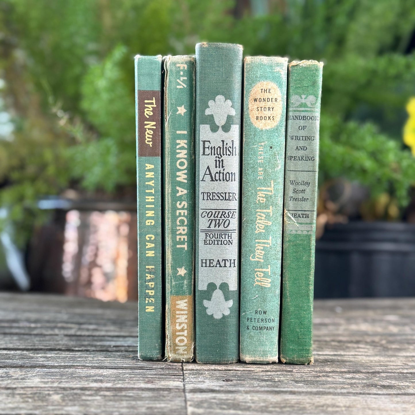 Green Mid - Century English Textbook Bundle - Pretty Old Books