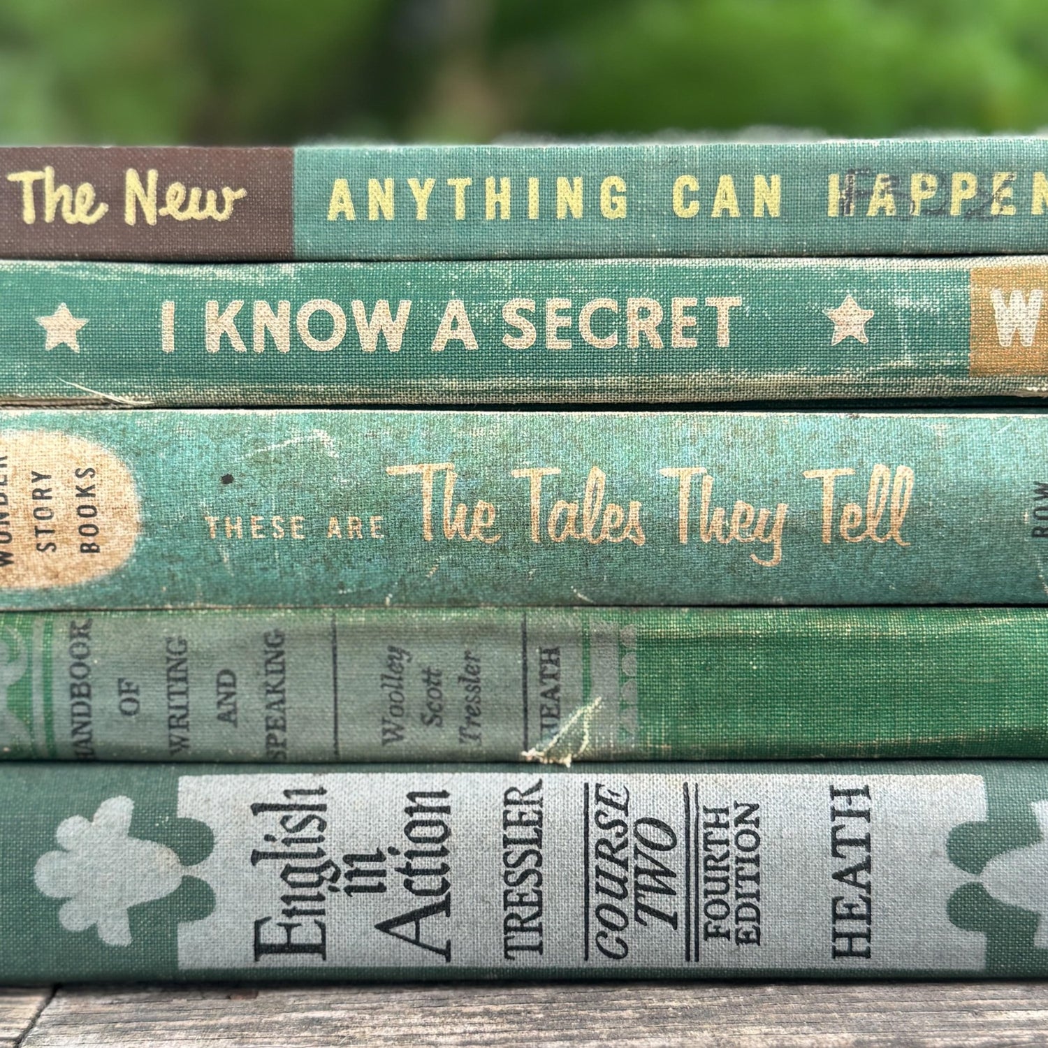 Green Mid - Century English Textbook Bundle - Pretty Old Books