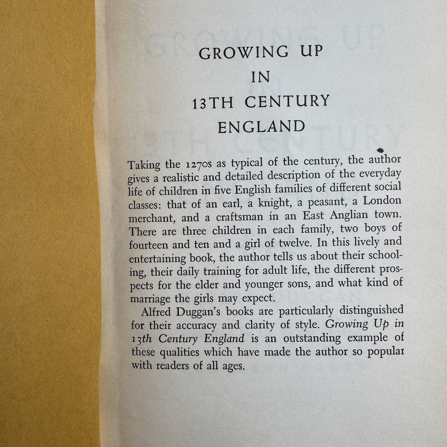 Growing Up In 13th Century England, 1962 Hardcover - Pretty Old Books