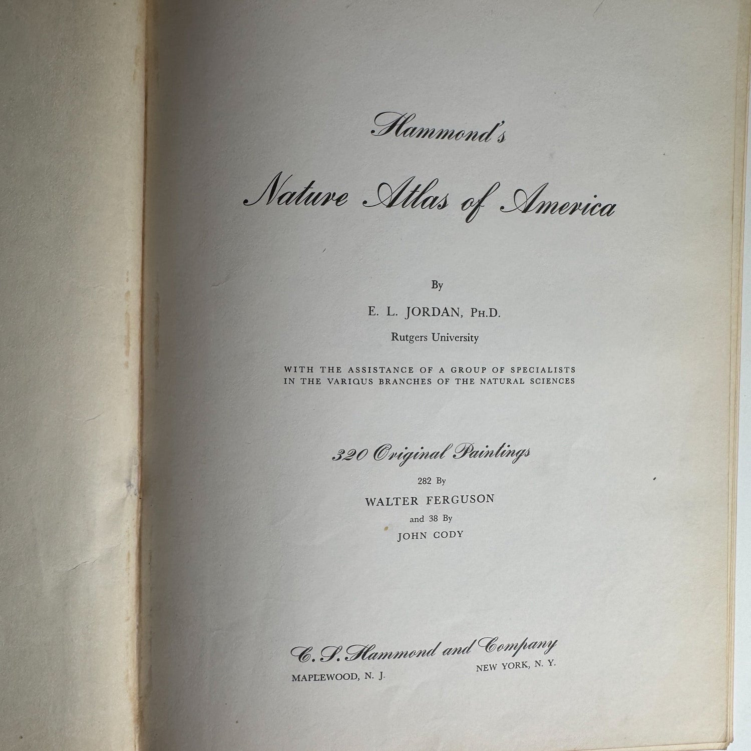 Hammond's Nature Atlas of America, Wildlife Species, 1952, Watercolor Nature Art - Pretty Old Books