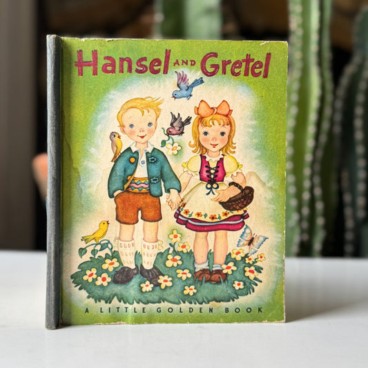 Hansel & Gretel, Little Golden Book, 1945 First Printing, Blue Spine - Pretty Old Books