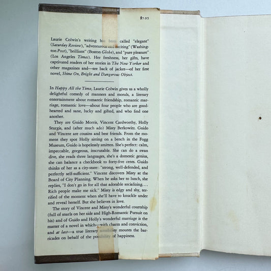 Happy All the Time, Laurie Colwin, 1978 First Edition - Pretty Old Books