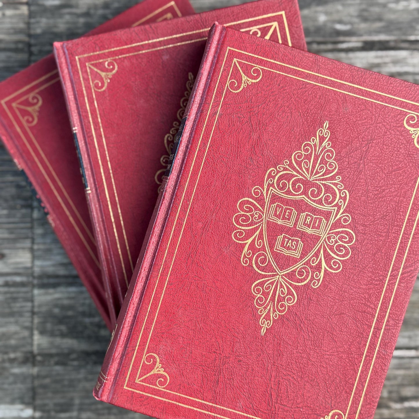Harvard Classics Five-Foot Shelf, Volumes 27-29, Red Ornate Edition Deluxe, 1959 - Pretty Old Books