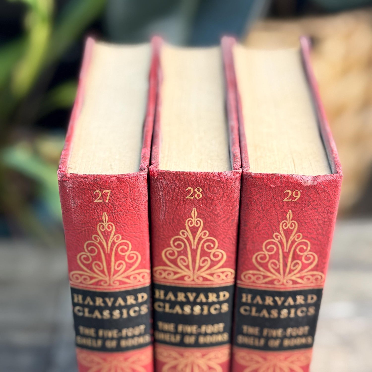 Harvard Classics Five-Foot Shelf, Volumes 27-29, Red Ornate Edition Deluxe, 1959 - Pretty Old Books
