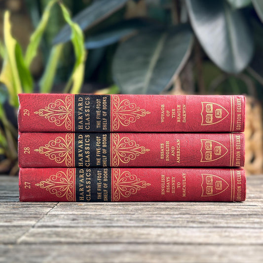 Harvard Classics Five-Foot Shelf, Volumes 27-29, Red Ornate Edition Deluxe, 1959 - Pretty Old Books