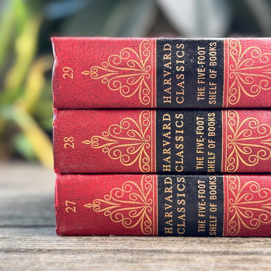 Harvard Classics Five-Foot Shelf, Volumes 27-29, Red Ornate Edition Deluxe, 1959 - Pretty Old Books