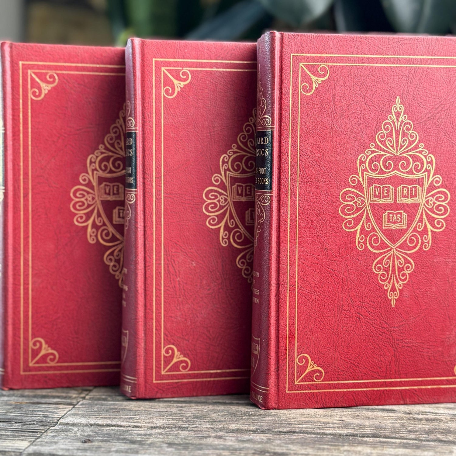 Harvard Classics Five-Foot Shelf, Volumes 9-11, Red Ornate Edition Deluxe, 1959 - Pretty Old Books