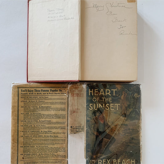 Heart of the Sunset, 1915, Rex Beach, Hardcover with Dust Jacket - Pretty Old Books