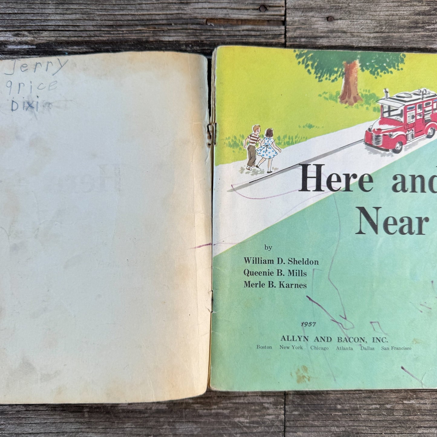 Here and Near, 1957 Paperback School Primer - Pretty Old Books