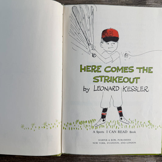 Here Comes the Strikeout, Leonard Kessler, 1965, Sports I Can Read Book - Pretty Old Books