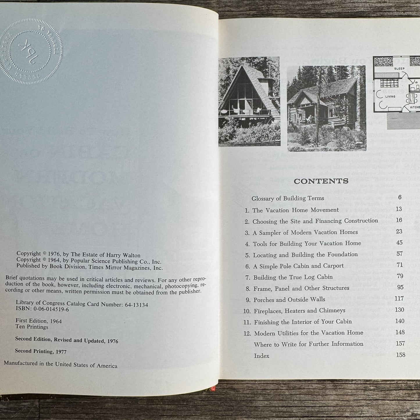 How to Build Your Cabin or Modern Vacation Home, Harry Walton, 1977 - Pretty Old Books